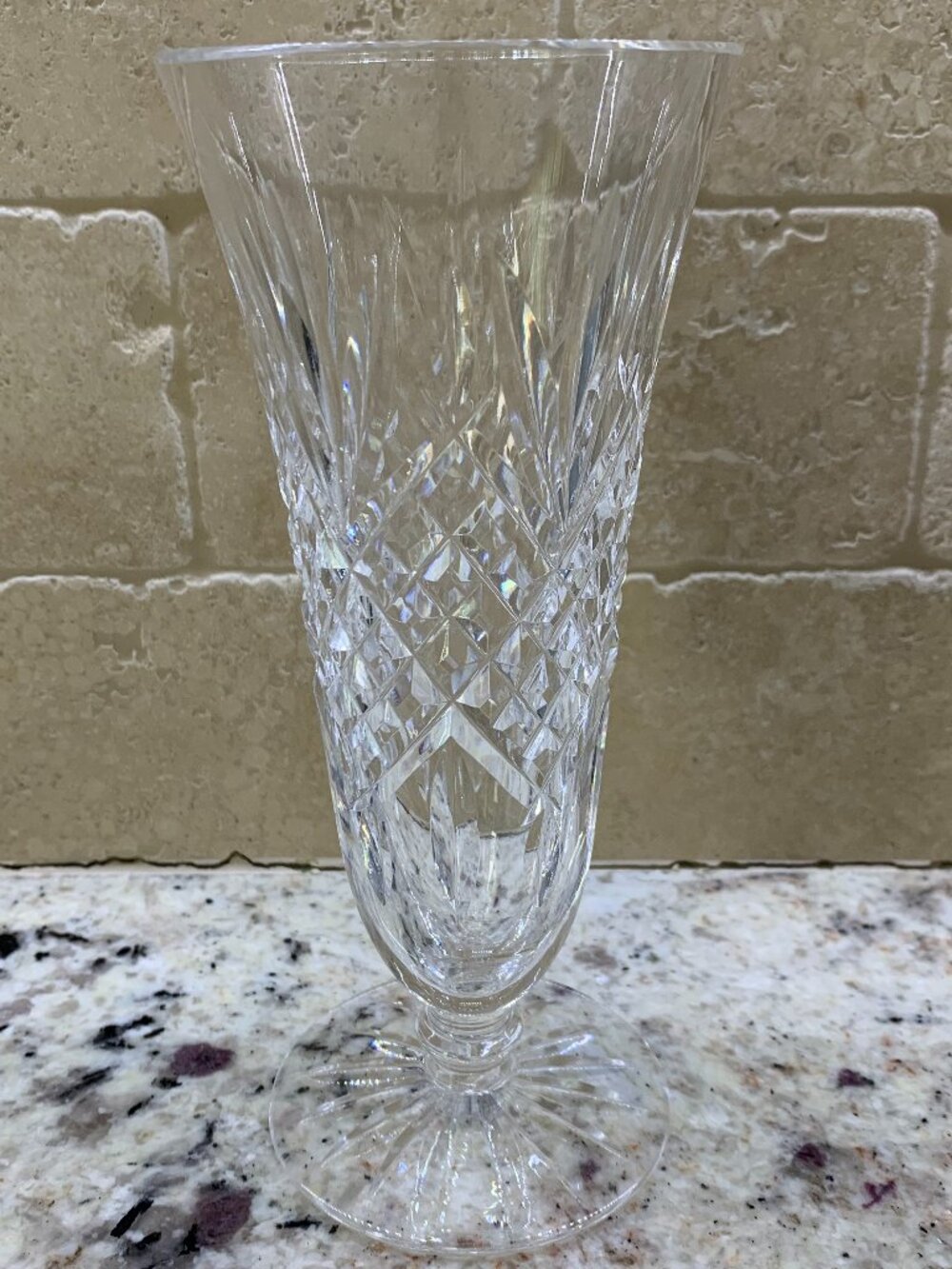WATERFORD ASHBOURNE Cut Lead Crystal 7" Flower Vase